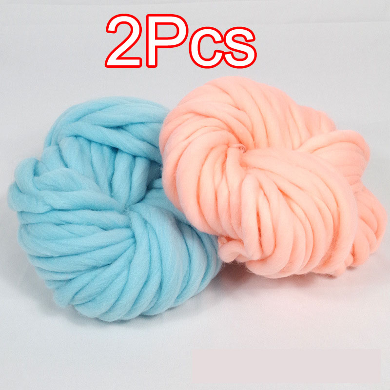 Throw Blanket Chunky Knit - 2Pcs 250g Super Chunky Yarn hand
