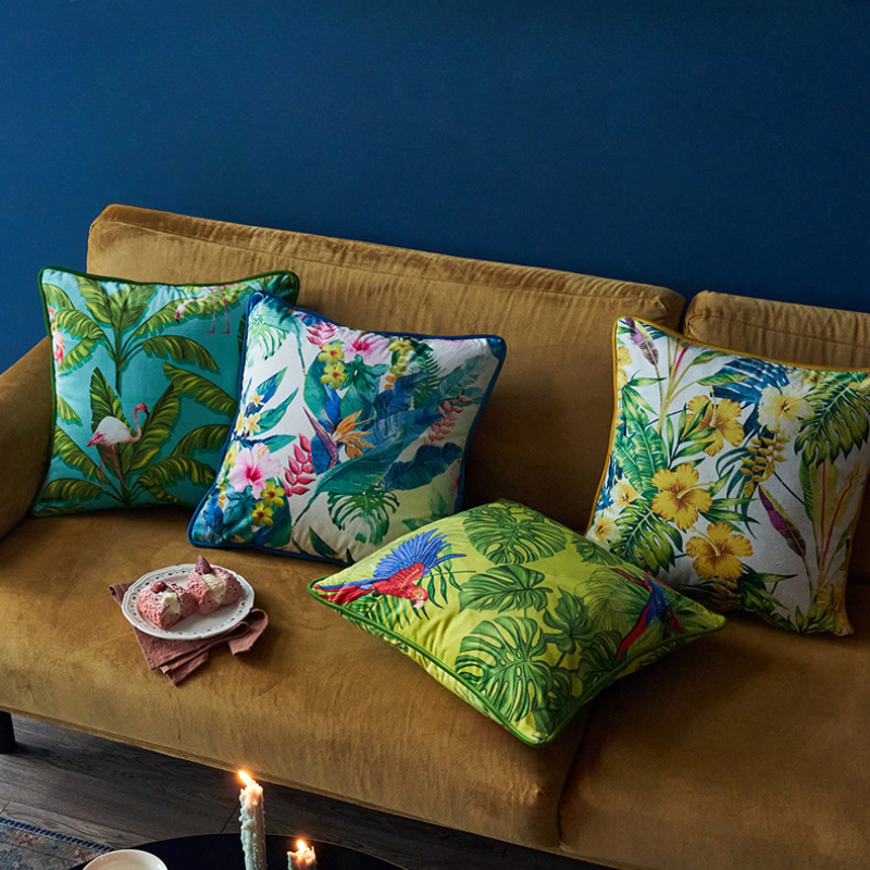 Pillow Cover 20X20 - 18x18/20x20 Inch Velvet Cushion Covers Tropical