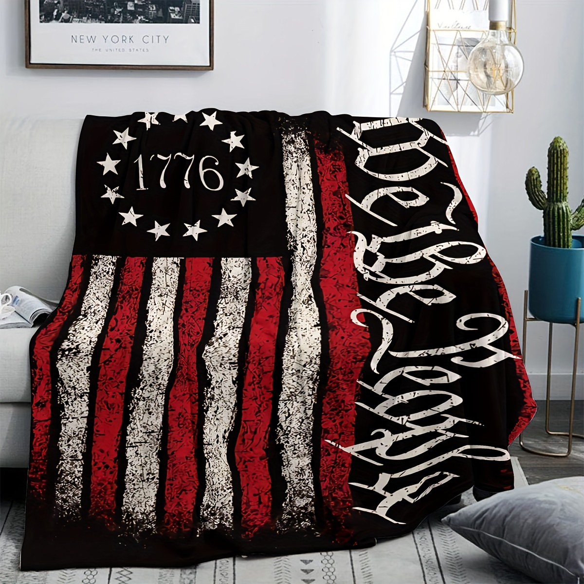 Vintage 1776 We The People Pri - مراجعة Throw Blanket Chunky Knit وسعره