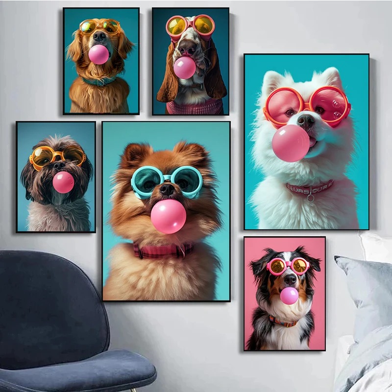 Animals Funny Prints Dog Color - مراجعة Home Textiles France وسعره