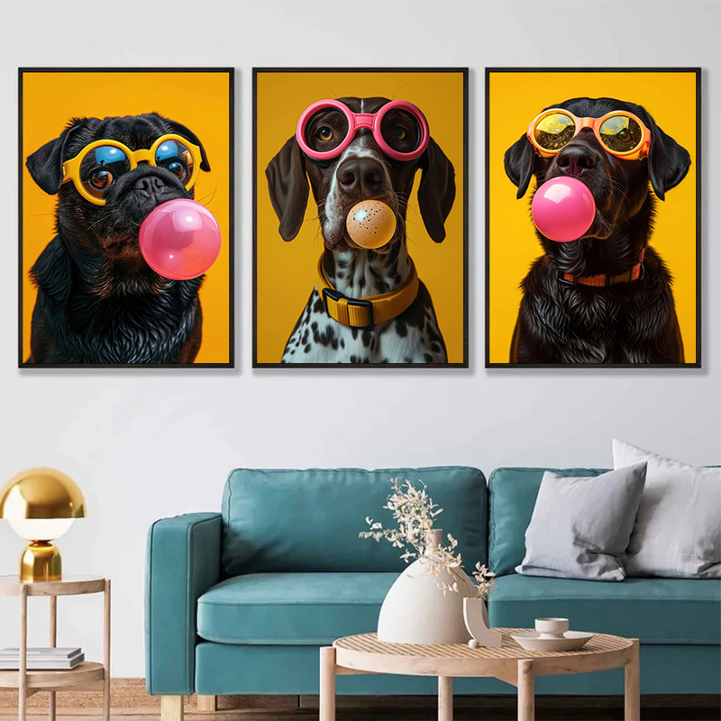 Animals Funny Prints Dog Color - مراجعة Home Textiles France وسعره
