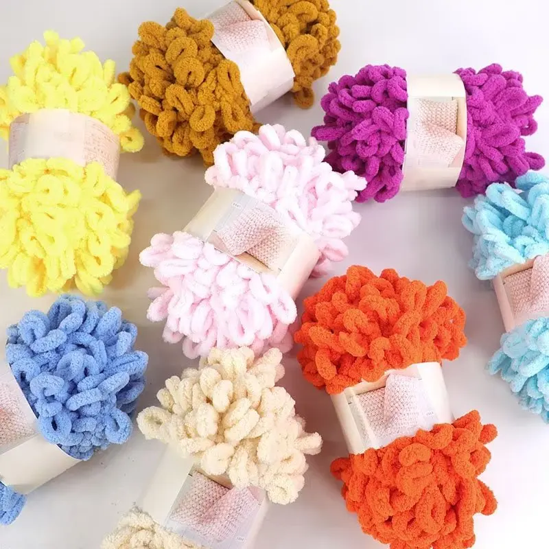 100g/Ball Finger Loop Yarn Thr - مراجعة Throw Blanket Chunky Knit وسعره