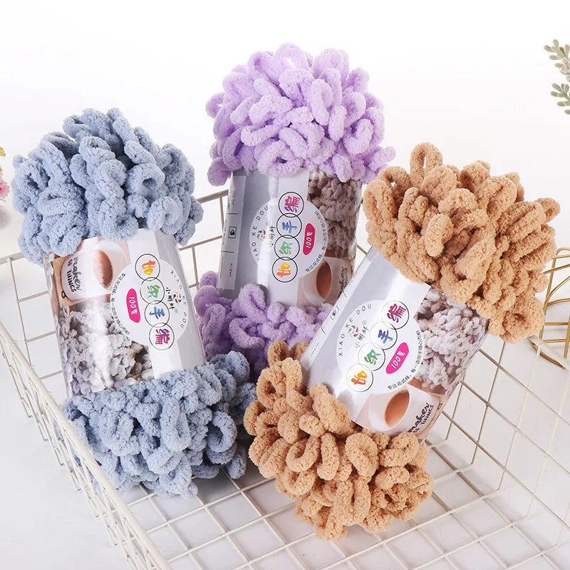 5pcs100g/Roll Puffy Finger Loo - مراجعة Throw Blanket Chunky Knit وسعره