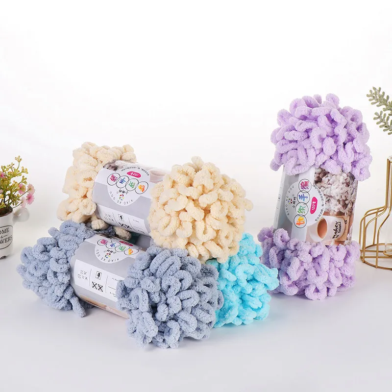 5pcs100g/Roll Puffy Finger Loo - مراجعة Throw Blanket Chunky Knit وسعره