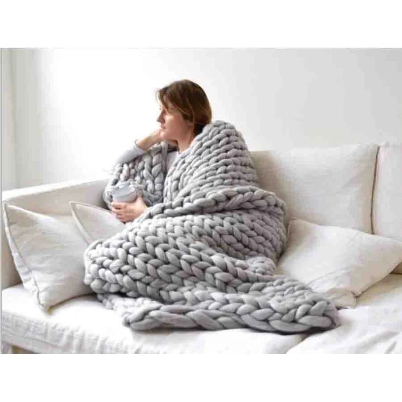Fashion Chunky Wool Blanket Th - مراجعة Throw Blanket Chunky Knit وسعره