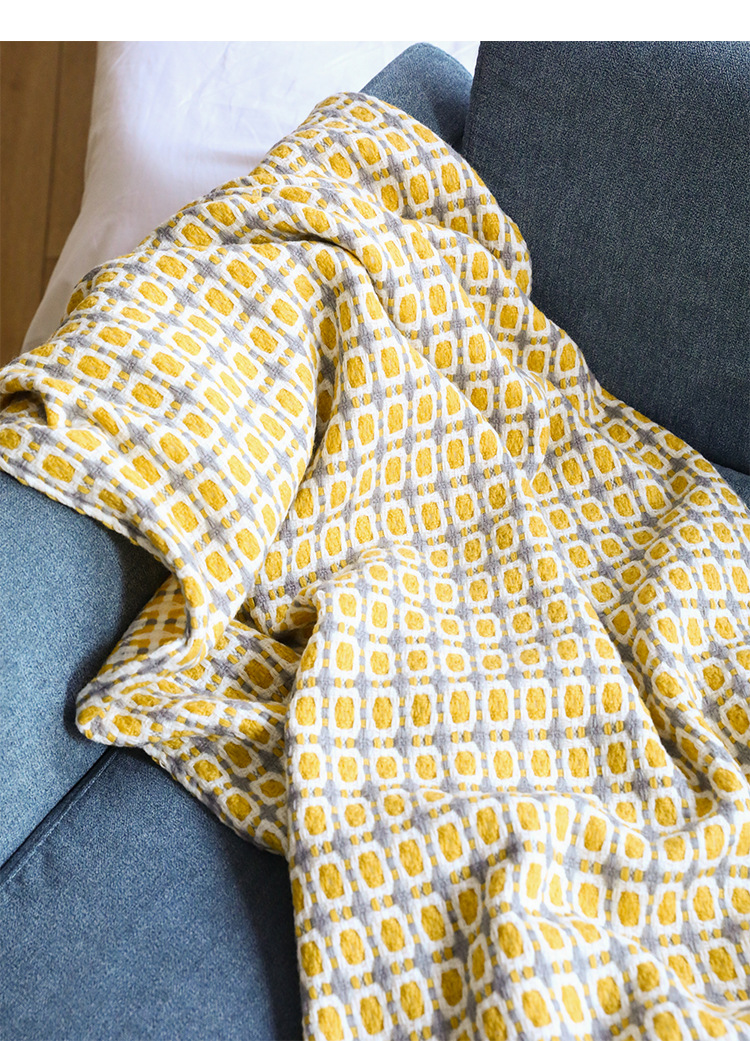 Mustard Yellow Nordic Knitted  - مراجعة Throw Blanket Chunky Knit وسعره