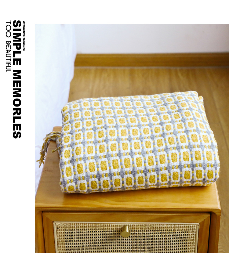 Mustard Yellow Nordic Knitted  - مراجعة Throw Blanket Chunky Knit وسعره