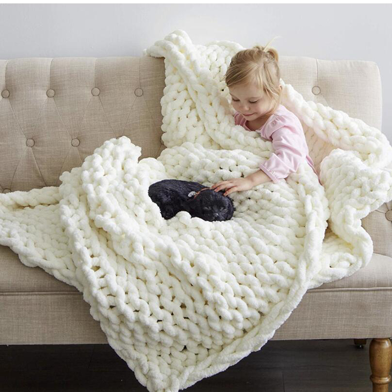 Hand Chunky Knitted Blanket Th - مراجعة Throw Blanket Chunky Knit وسعره