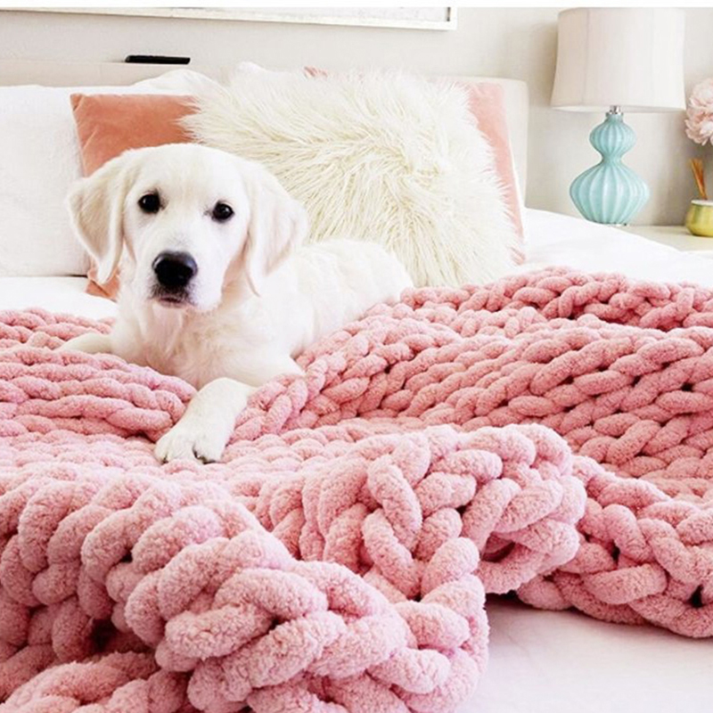 Hand Chunky Knitted Blanket Th - مراجعة Throw Blanket Chunky Knit وسعره