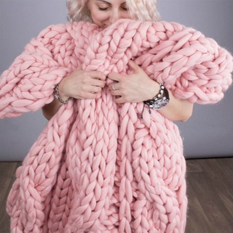 Fashion Hand Chunky Knitted Bl - مراجعة Throw Blanket Chunky Knit وسعره