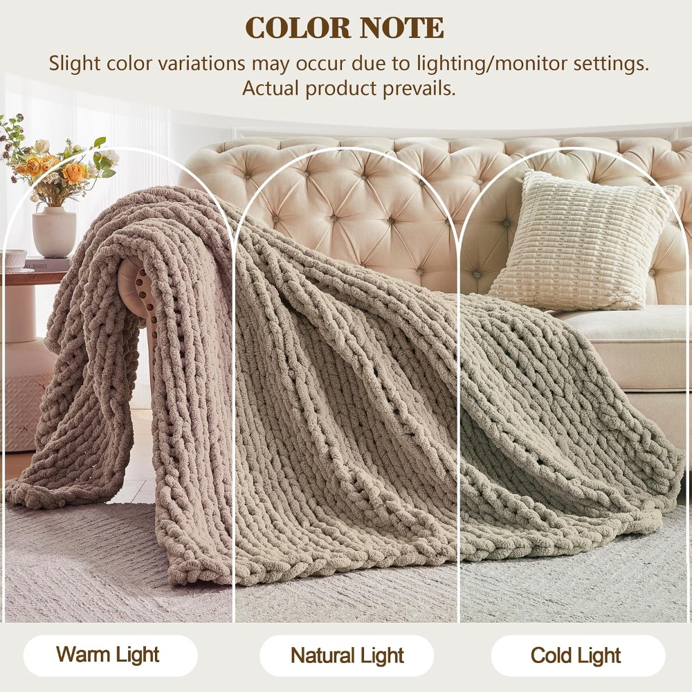 Handmade Chunky Knit Throw Bla - مراجعة Throw Blanket Chunky Knit وسعره