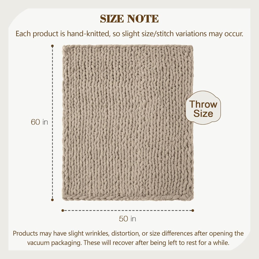Handmade Chunky Knit Throw Bla - مراجعة Throw Blanket Chunky Knit وسعره