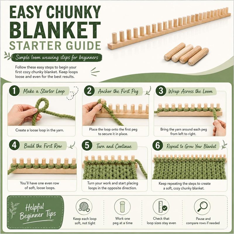 ABVG-Chunky Blanket Loom Kit,  - مراجعة Throw Blanket Chunky Knit وسعره