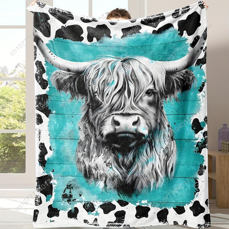Cozy Soft Highland Cow Flannel - مراجعة Throw Blanket Chunky Knit وسعره