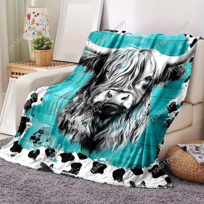 Cozy Soft Highland Cow Flannel - مراجعة Throw Blanket Chunky Knit وسعره