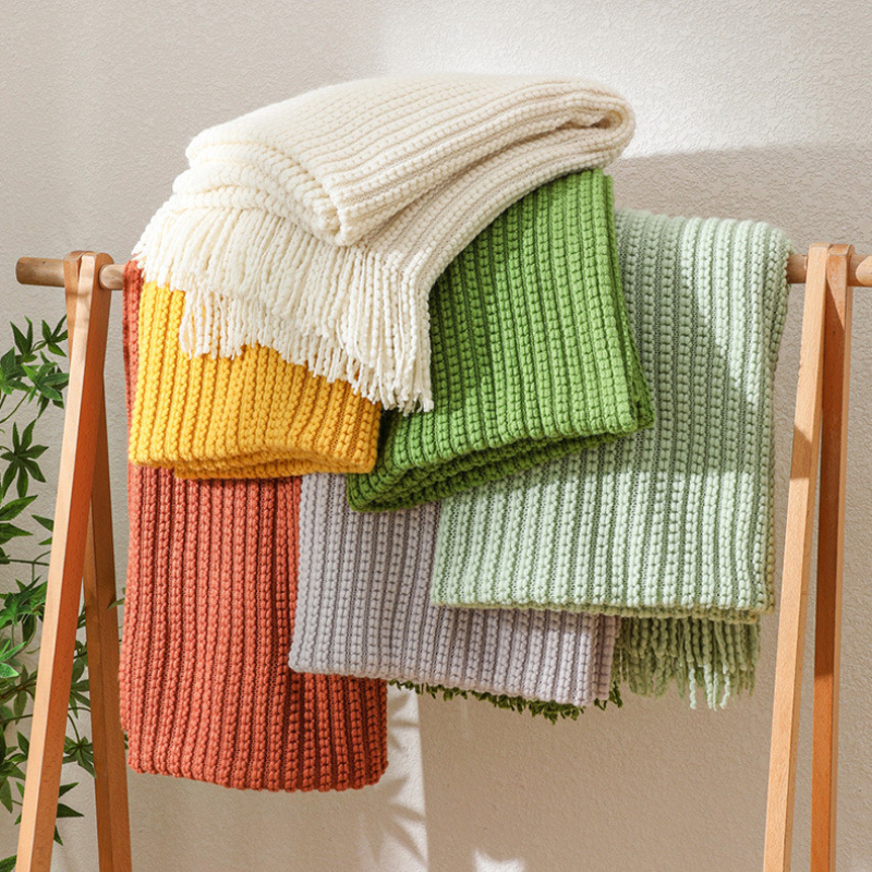 Boho Chunky Waffle Knit Throw  - مراجعة Throw Blanket Chunky Knit وسعره