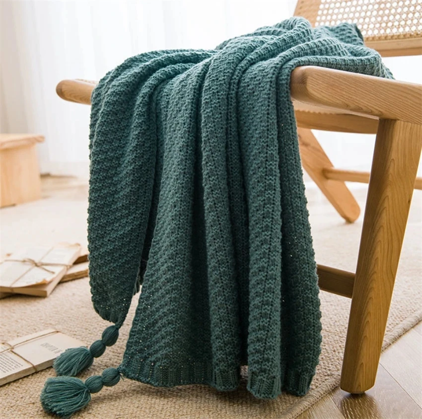 Nordic Blankets for Bed Sofa C - مراجعة Throw Blanket Chunky Knit وسعره