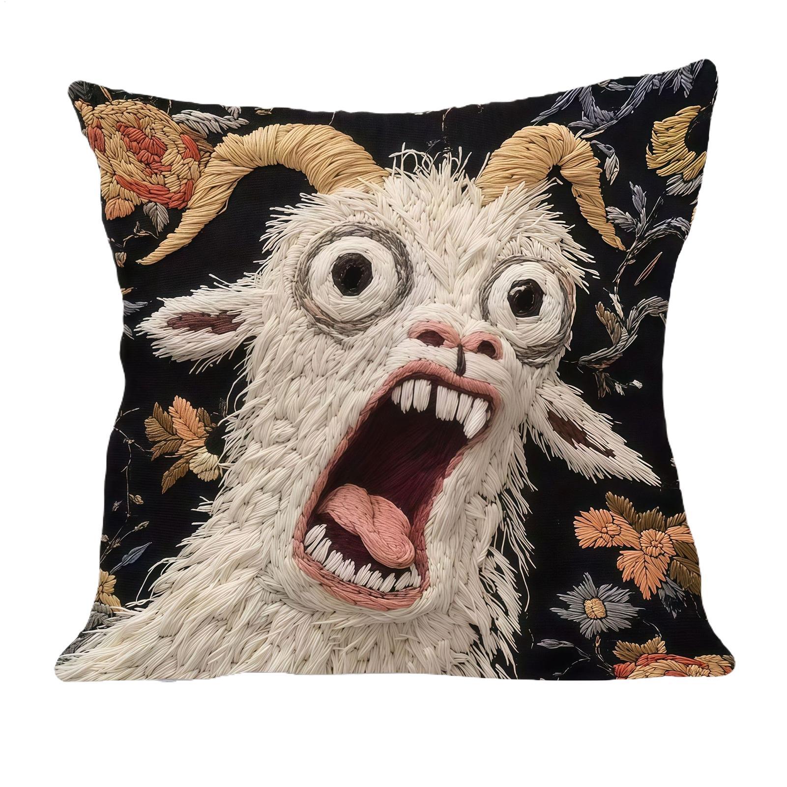 45x45cm Screaming Goat Pillow  - مراجعة Pillow Cover 20X20 وسعره