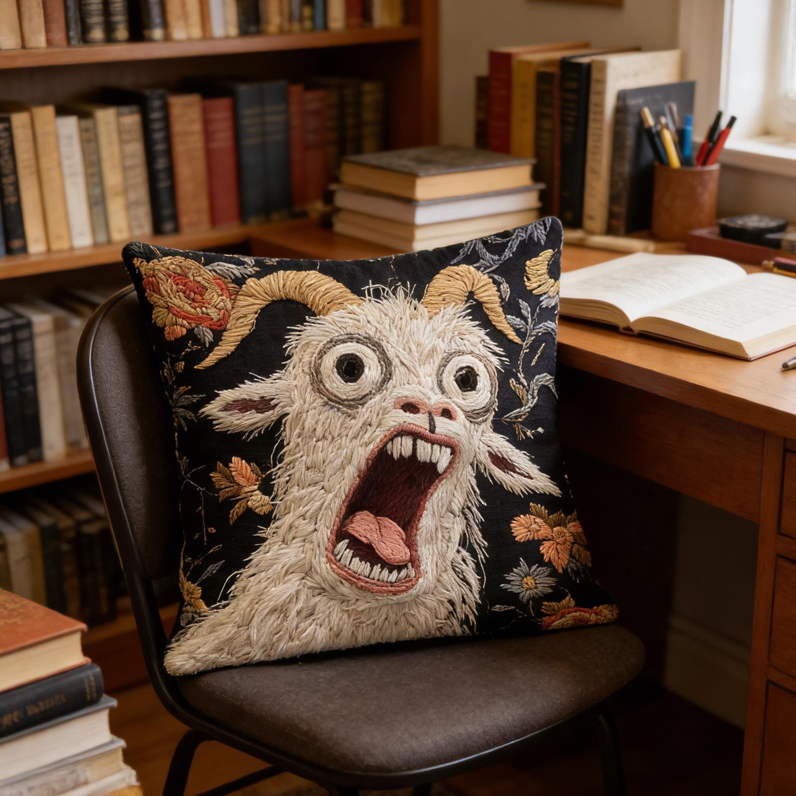 45x45cm Screaming Goat Pillow  - مراجعة Pillow Cover 20X20 وسعره