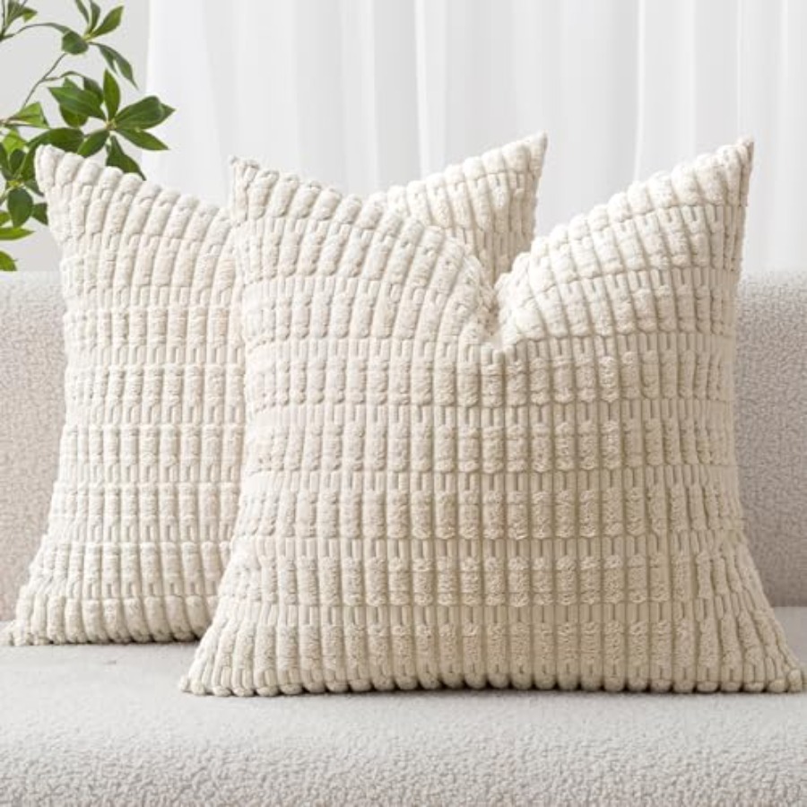 Pack of 2 Corduroy Decorative  - مراجعة Pillow Cover 20X20 وسعره