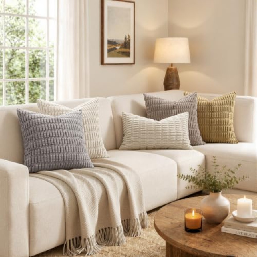 Pack of 2 Corduroy Decorative  - مراجعة Pillow Cover 20X20 وسعره